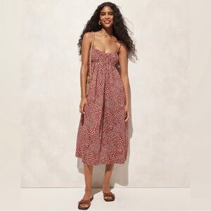 NWT J.Crew Empire-waist midi dress in strawberry swirl print